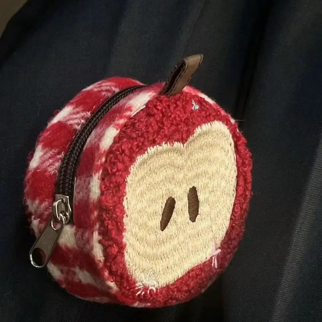 Wool Red Apple Pencil Case