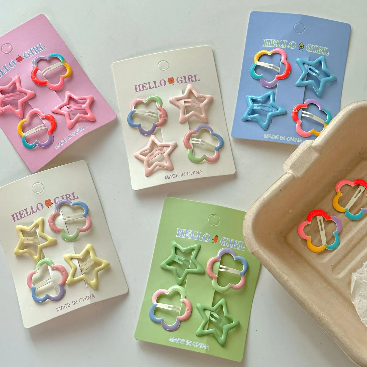 4Pcs Stars &amp; Flower Hairpins