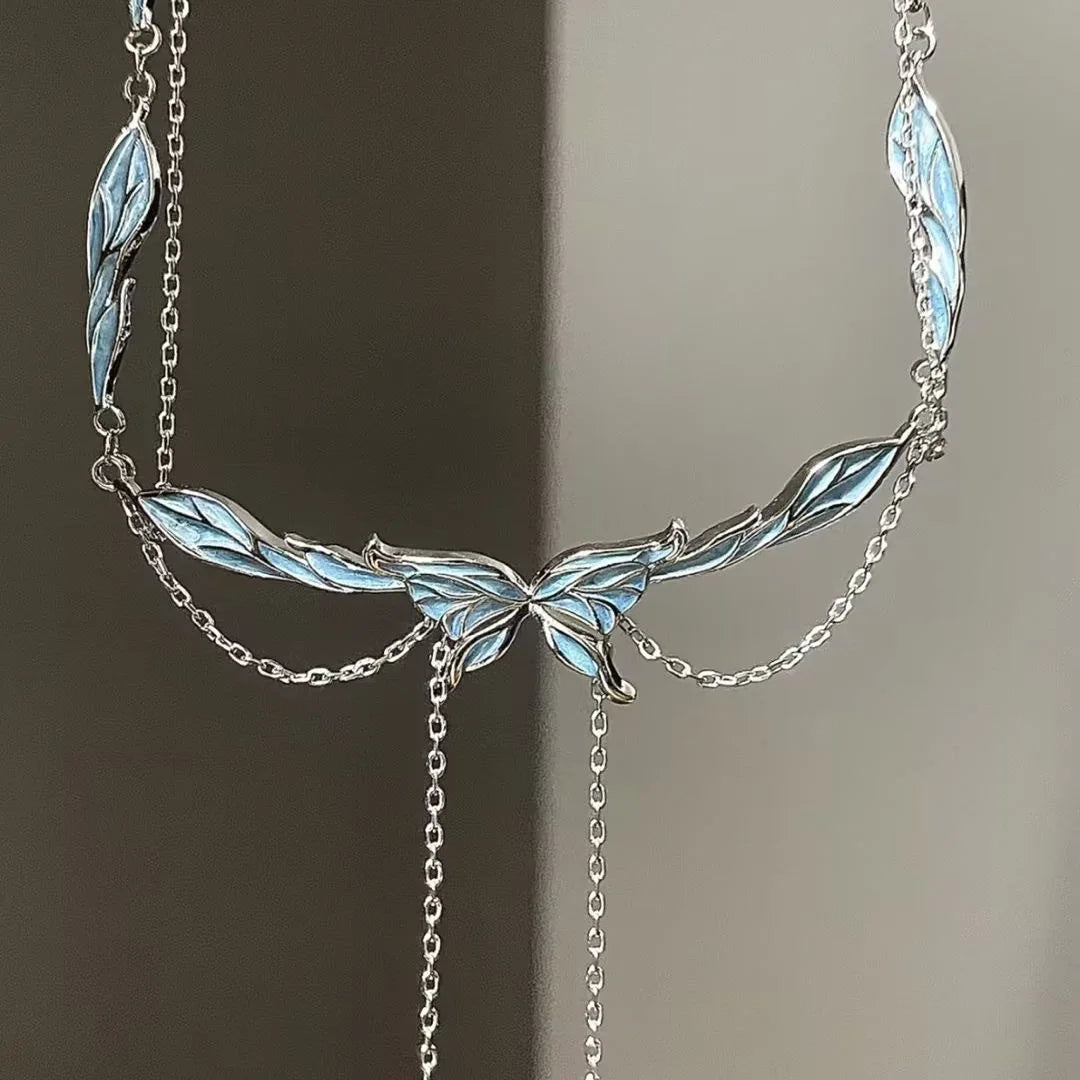 Blue Butterfly Necklace