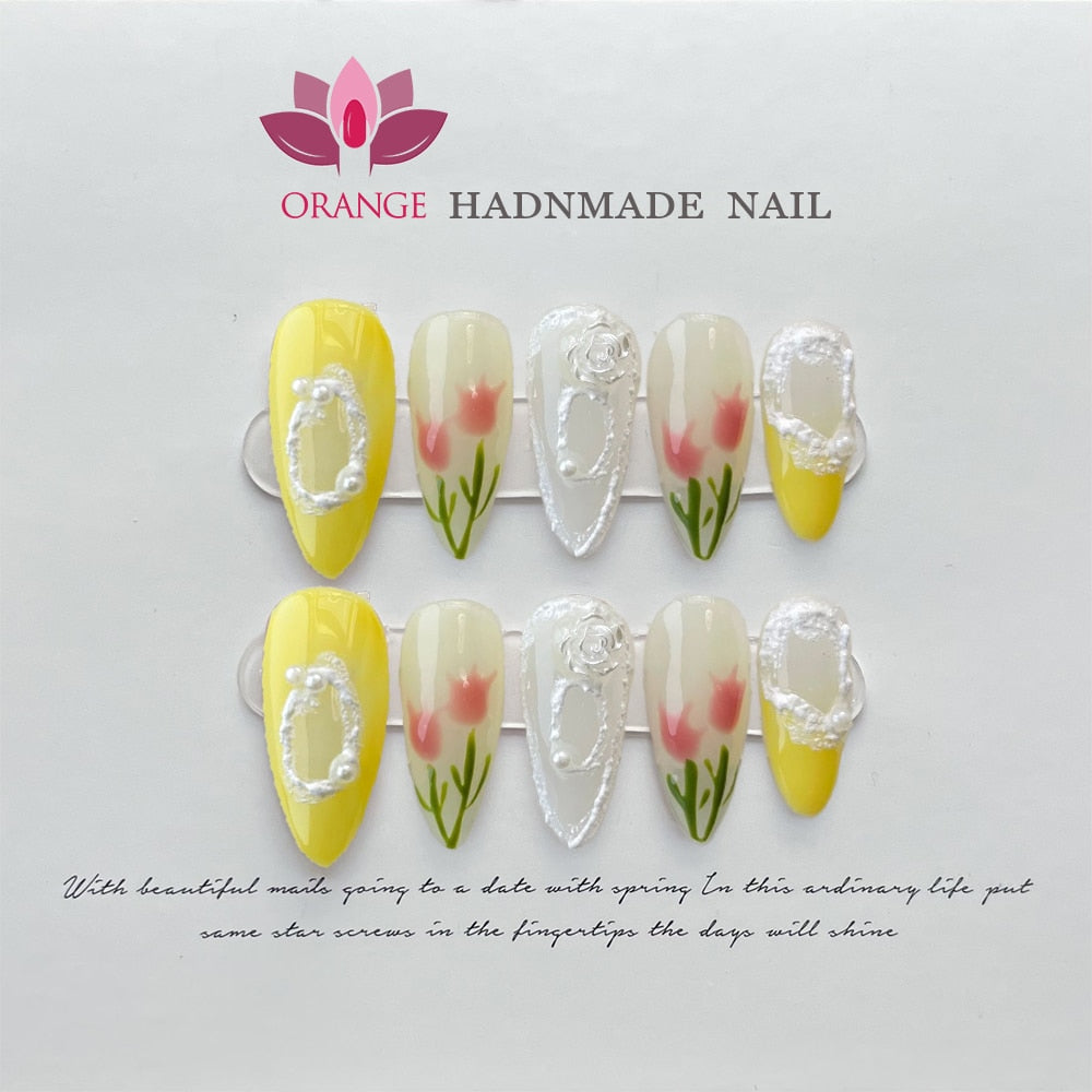 Tulip Garden Press on Nails