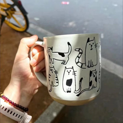 Engraved Cat Ceramic Mug