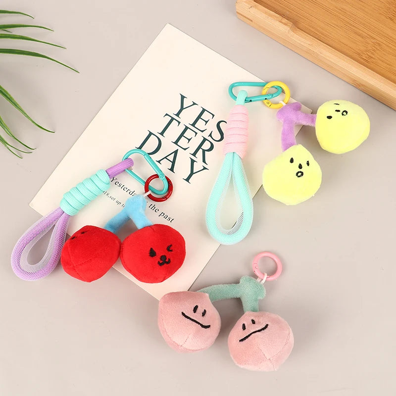 Plush Cherry Keychains