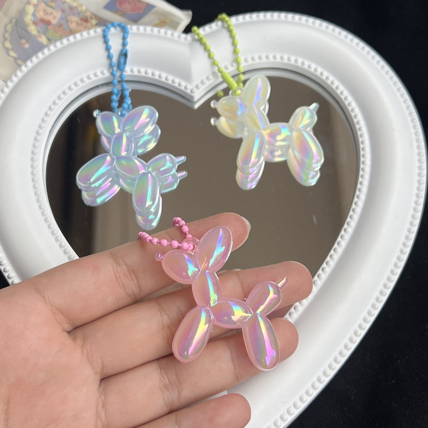 Balloon Dog and Butterfly Keychain