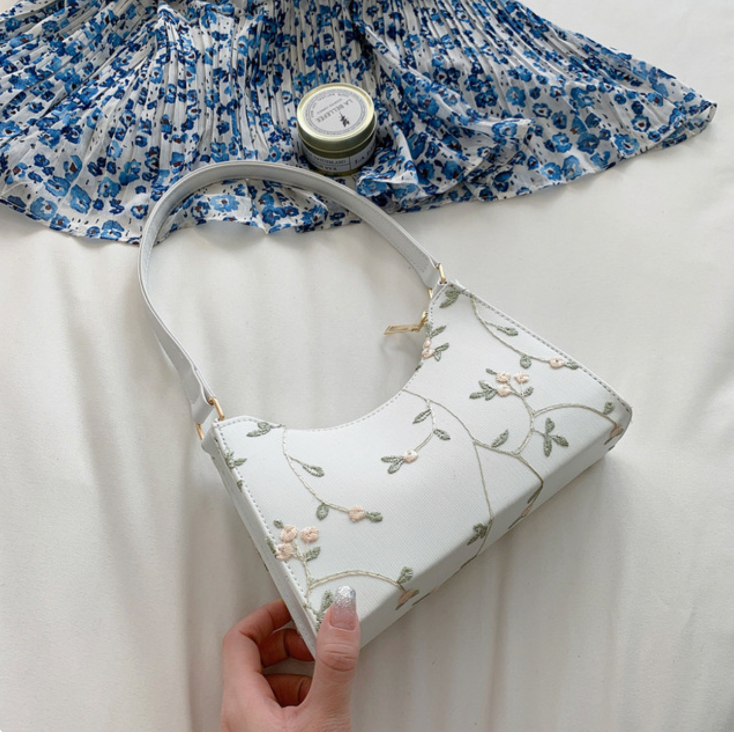 Flower Embroidered Handbag