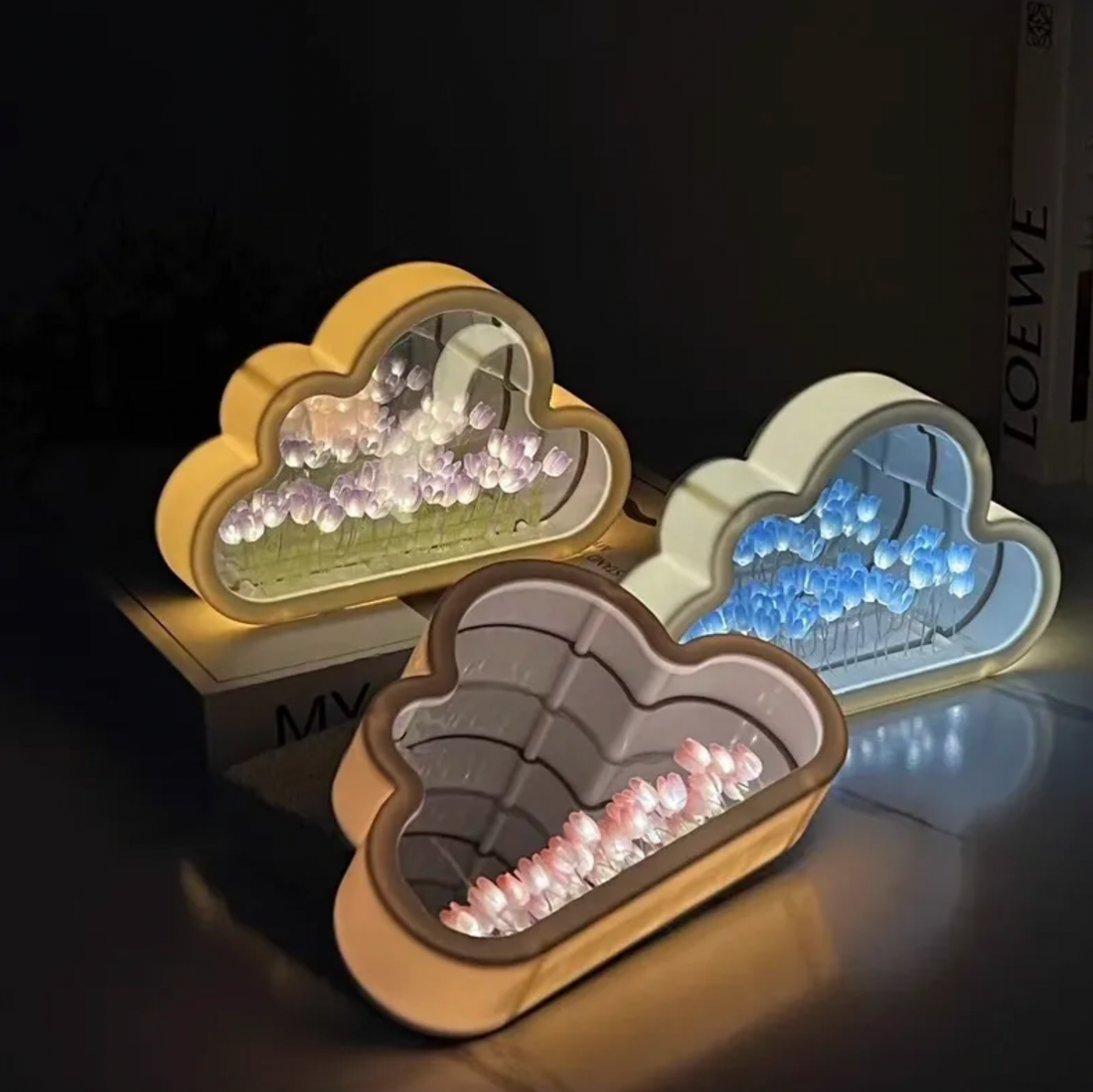 DIY Cloud Tulip Mirror Lamp