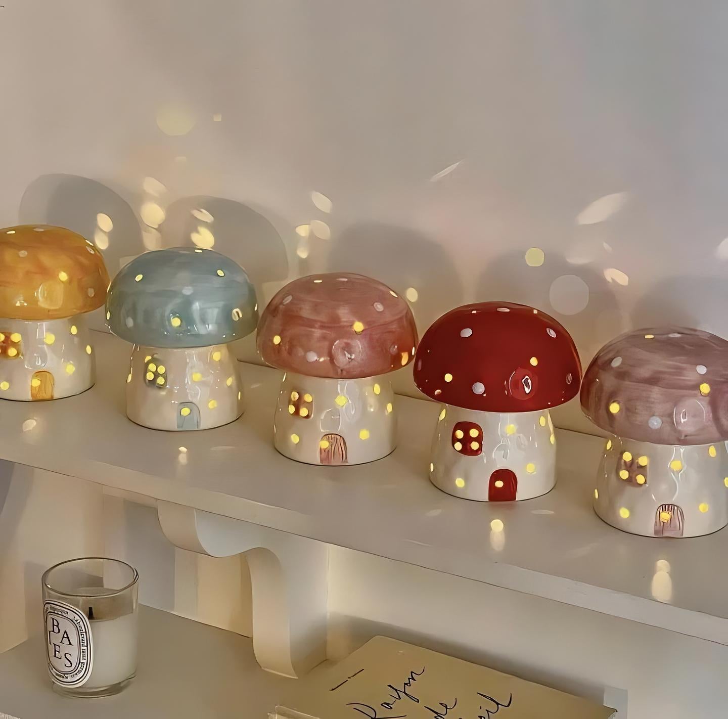 Mini Ceramic Mushroom Night Lamp