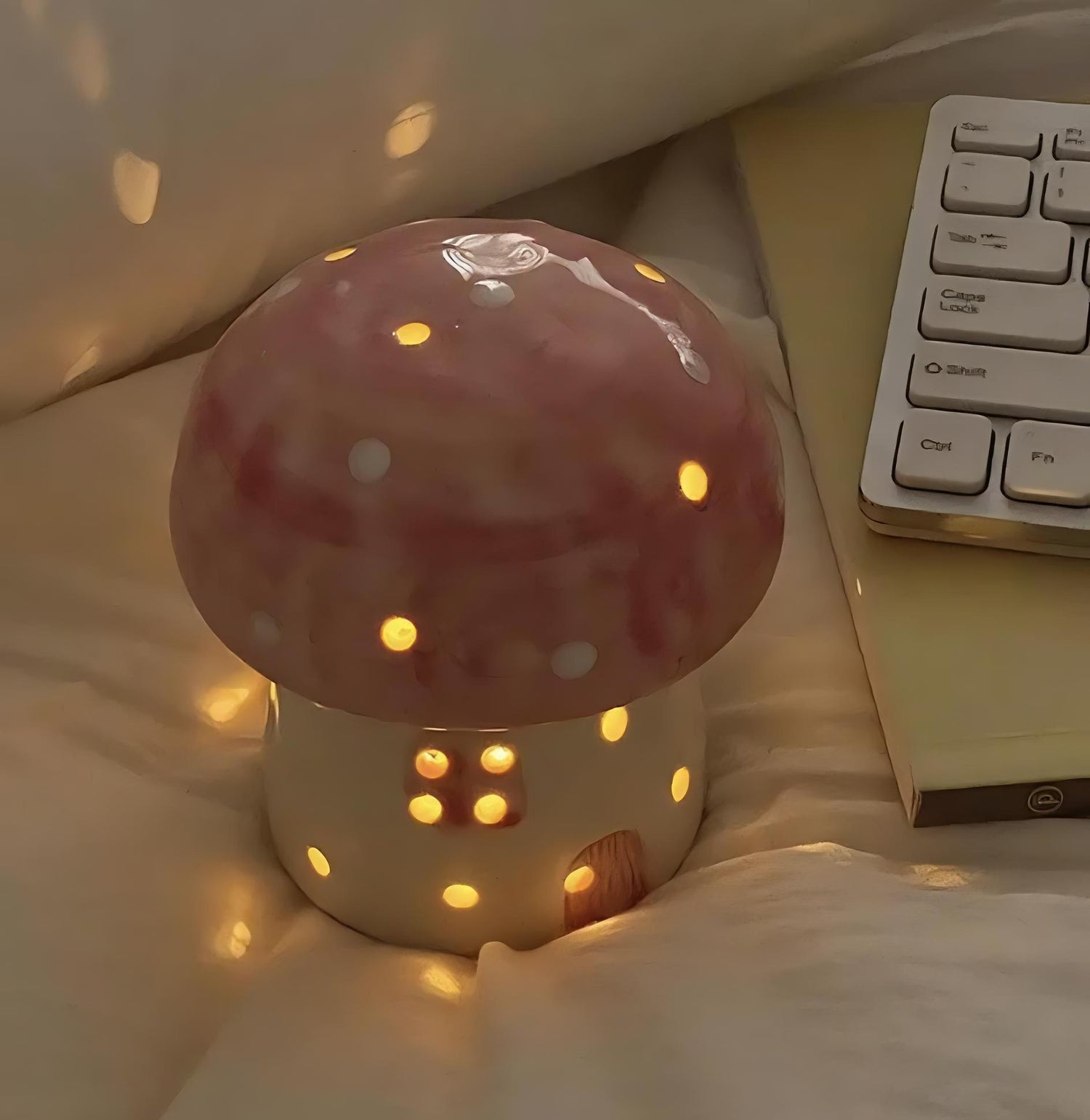 Mini Ceramic Mushroom Night Lamp