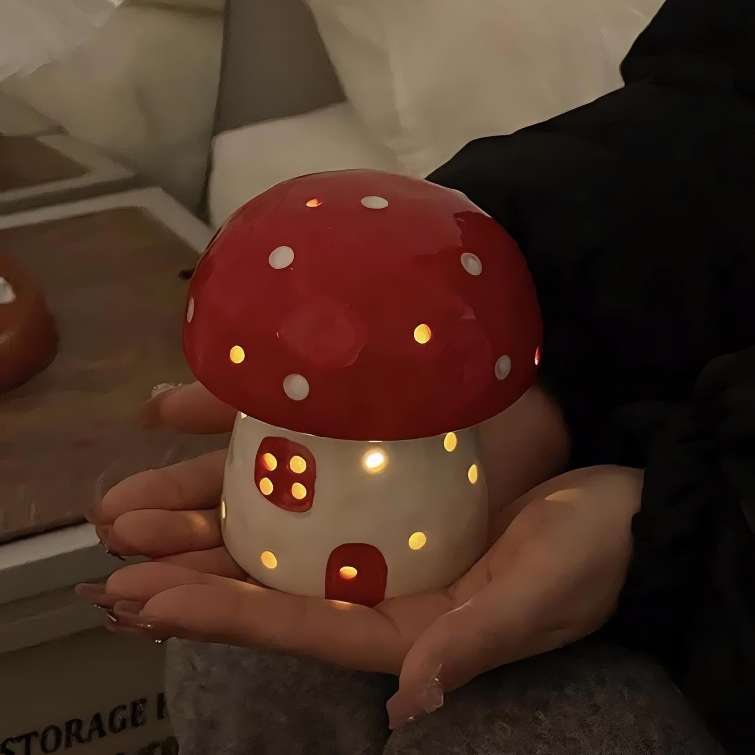 Mini Ceramic Mushroom Night Lamp