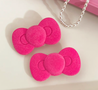 Pink Plush Hairpins