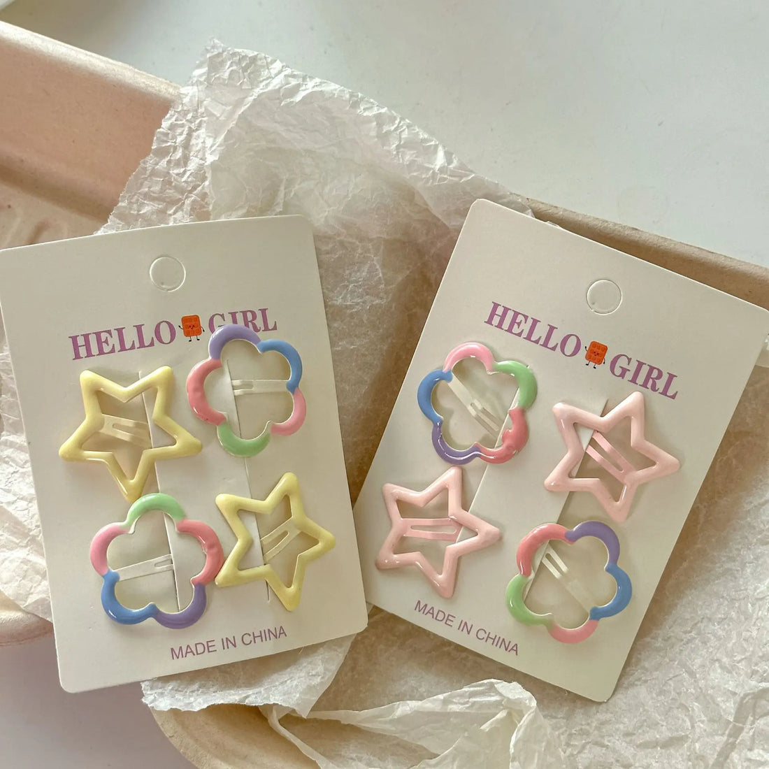 4Pcs Stars &amp; Flower Hairpins