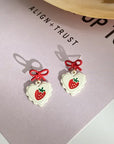 Red Strawberry Bowknot Earring