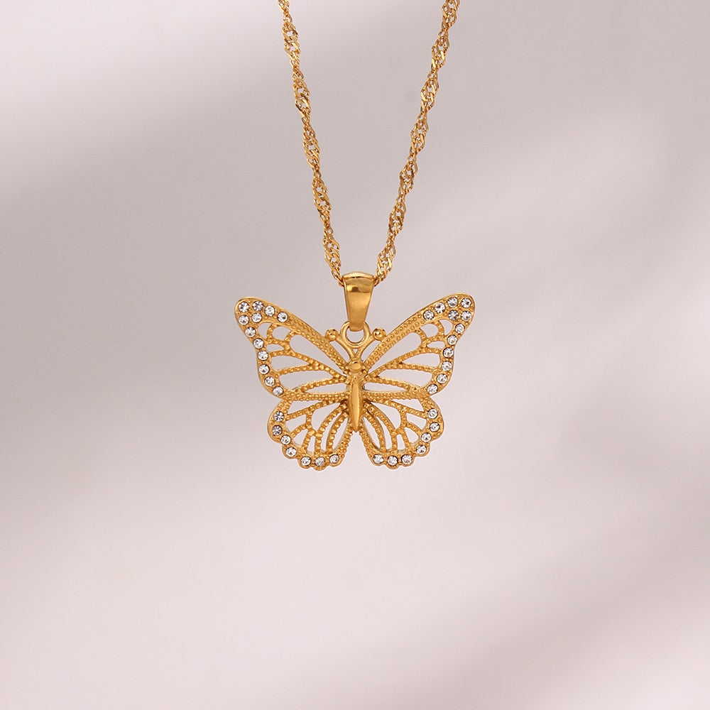 Crystal Butterfly Necklace