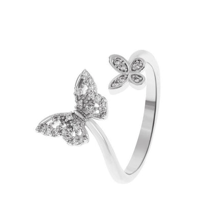 Crystal Butterfly Rings