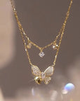 Butterfly Double Layer Golden Necklace