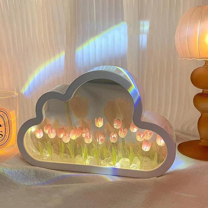 DIY Cloud Tulip Mirror Lamp