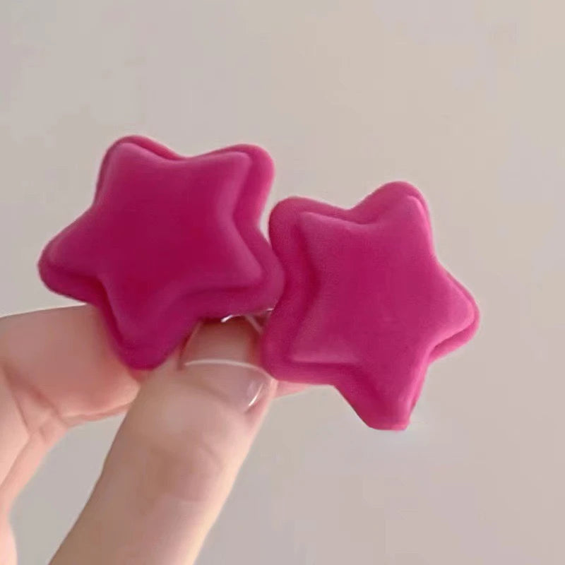 Pink Plush Hairpins