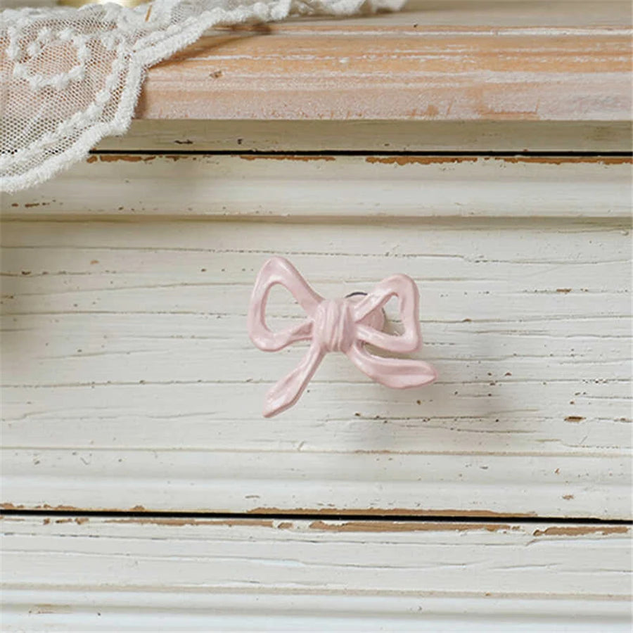 2Pcs Pink Bow Drawer knob