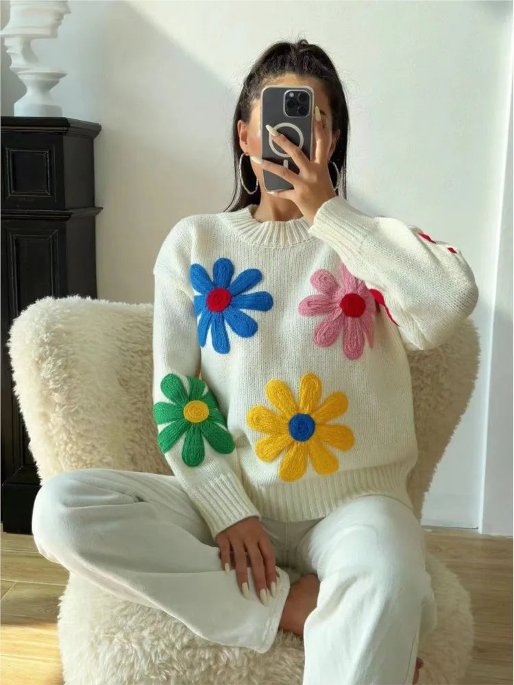 Flower Embroidery Sweater