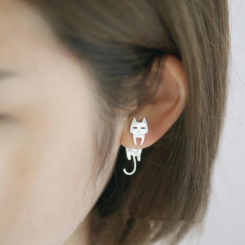 Chilling Cat Stud Earrings