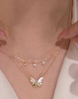 Butterfly Double Layer Golden Necklace