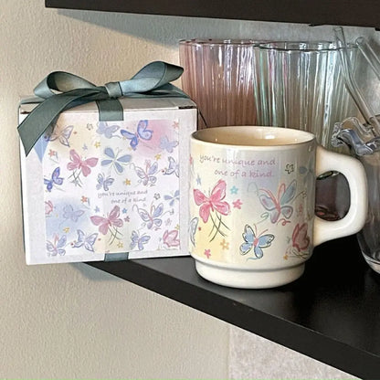 Butterfly Painted Ceramic Cup