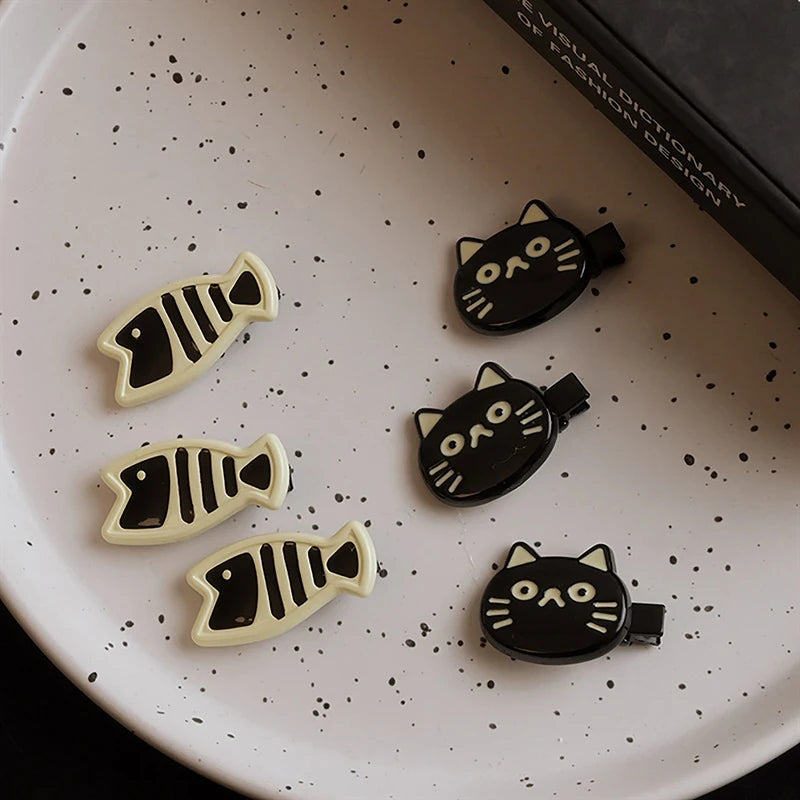 Mini Fish &amp; Cat Hairpins