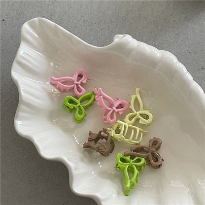 2Pc Mini Bow Hair Claw Clips