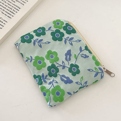 Flower Embroidered Coin Purse