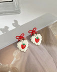 Red Strawberry Bowknot Earring