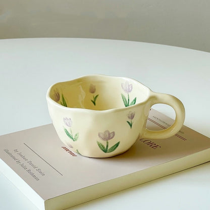 Handmade Floral Ceramic Mugs