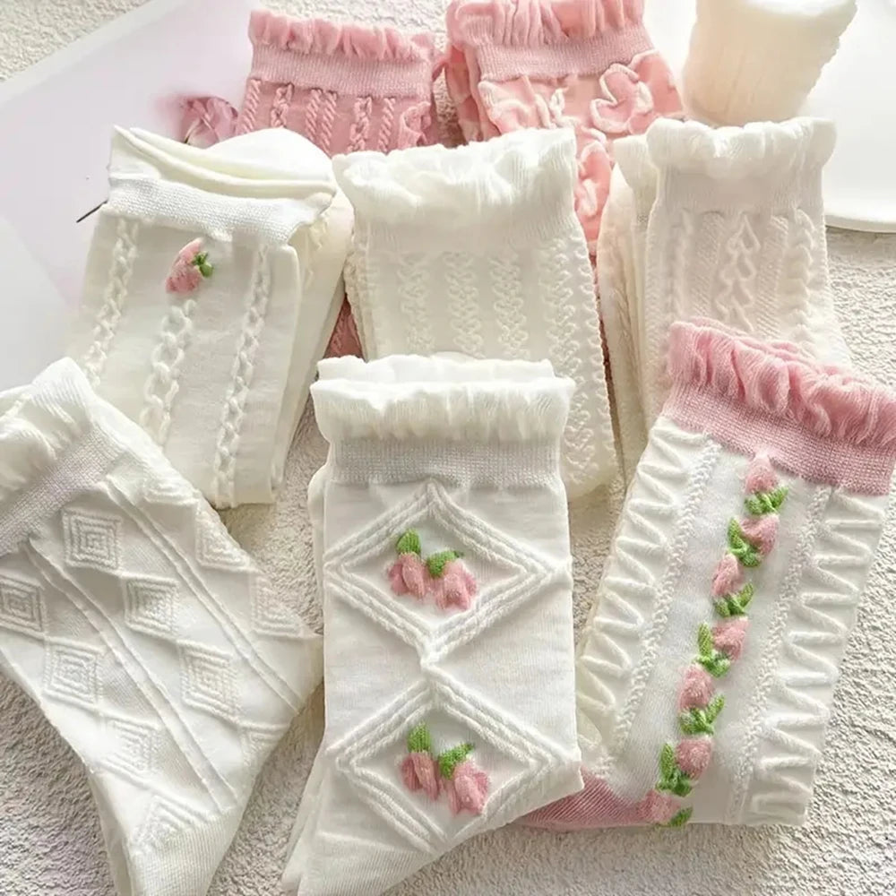 Ruffled Soft Socks - 5Pairs