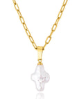 Elegant Pearl Cross Necklace