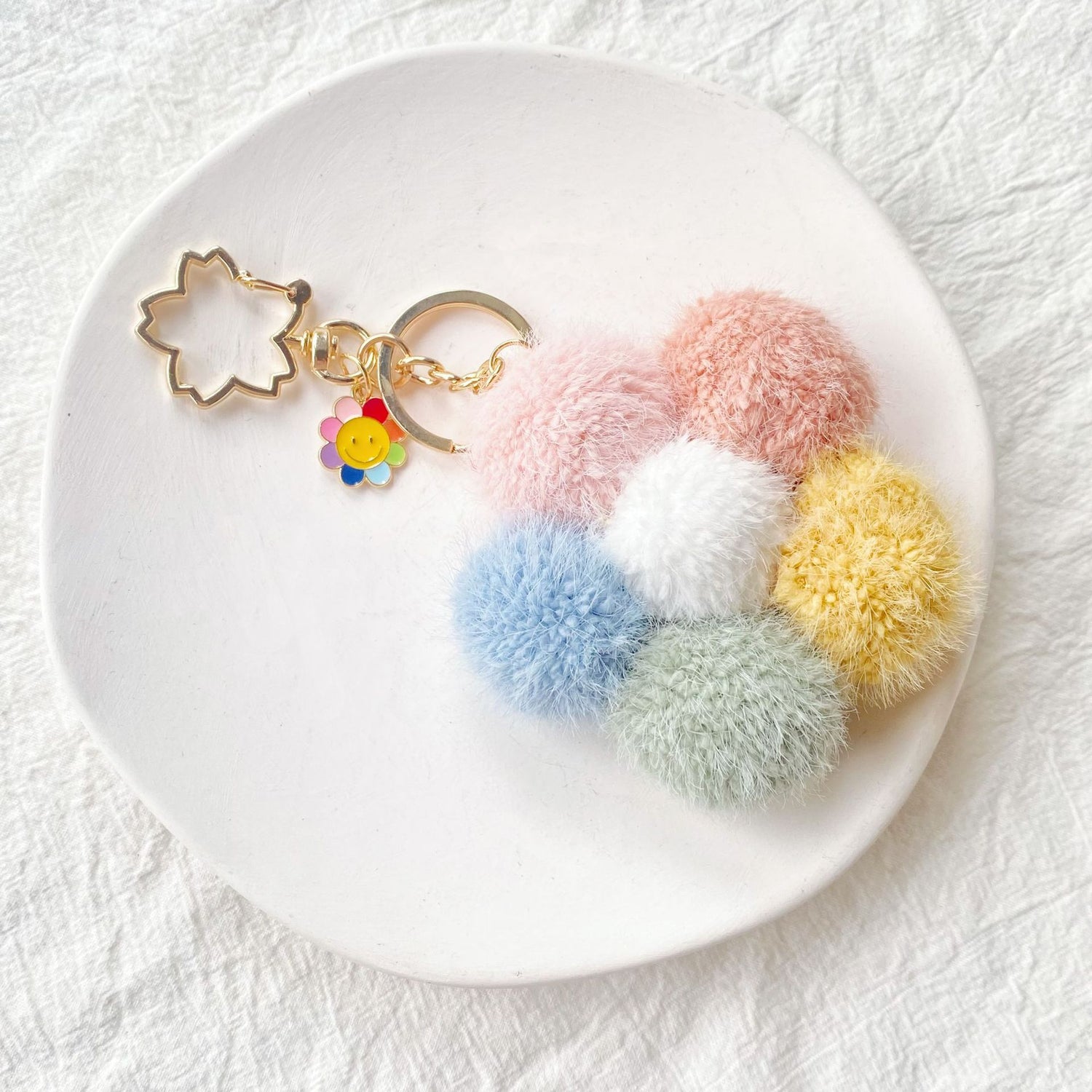 Flower Plush Keychain