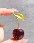 Red Cherry Brooch Pin