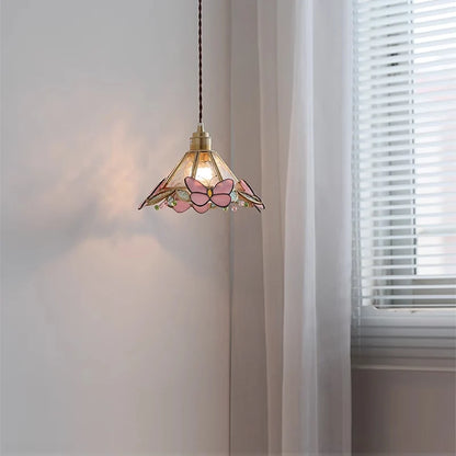 Stained Glass Butterfly Pendant Lamp