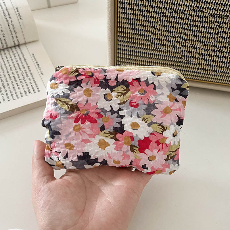 Flower Embroidered Coin Purse