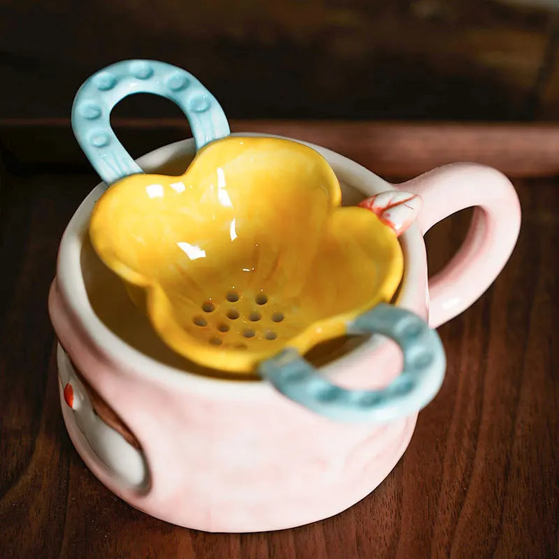 Ceramic Flower Shaped with Tea Filter