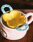 Ceramic Flower Shaped with Tea Filter