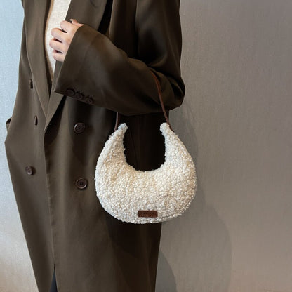 Fur Half Moon Handbag