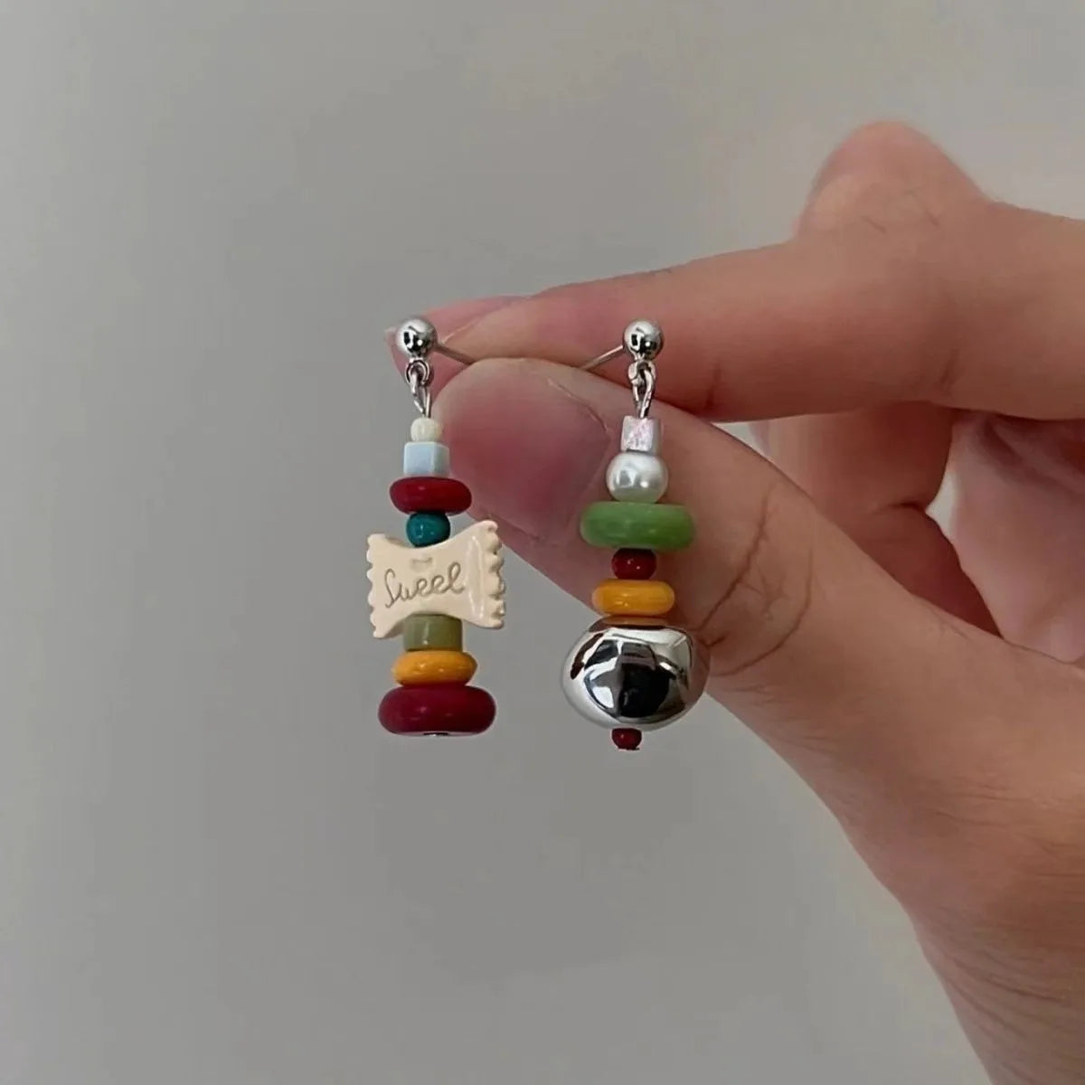 Handmade Beaded Charm Earrings