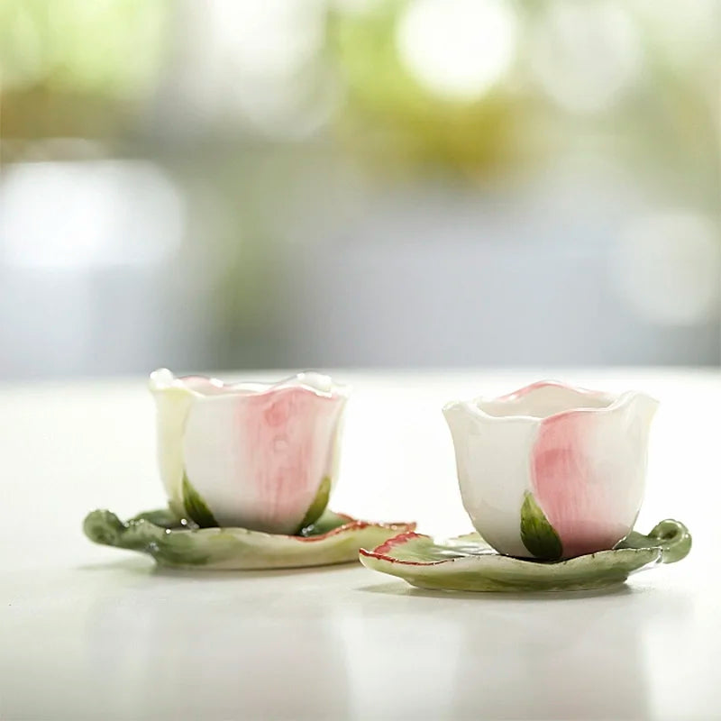 Ceramic Rose Teapot Set