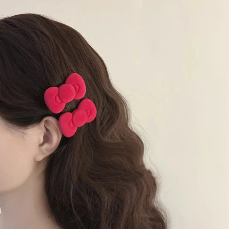 Pink Plush Hairpins