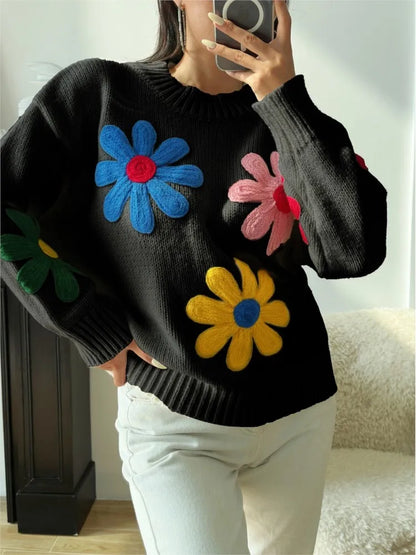 Flower Embroidery Sweater