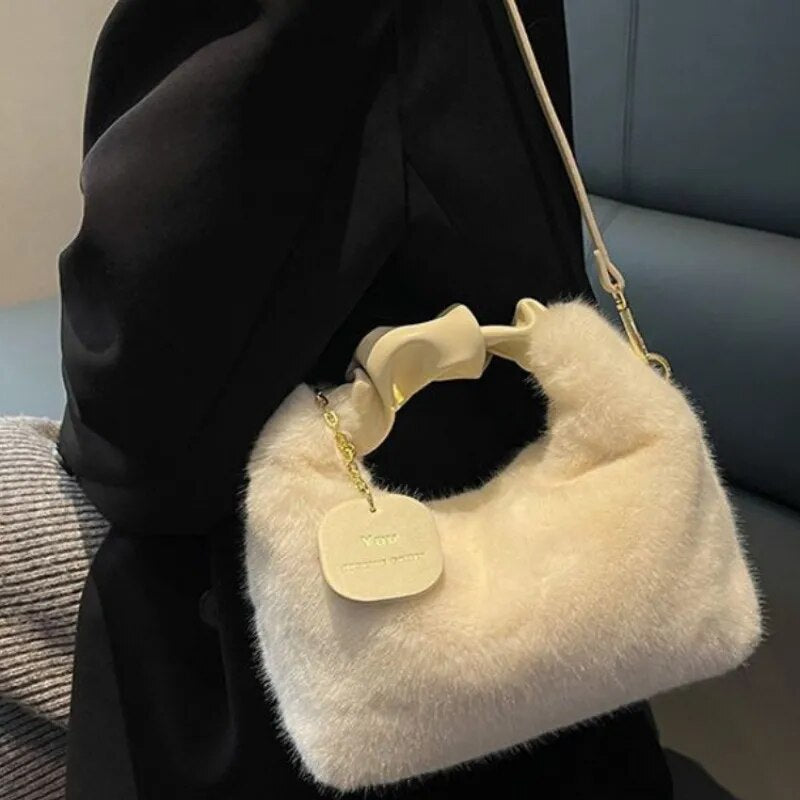 Half Moon Fur Handbag