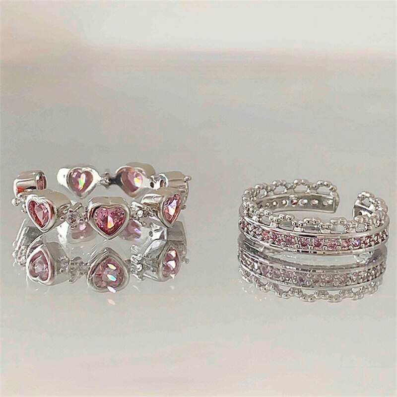 Mini Pink Hearts Ring