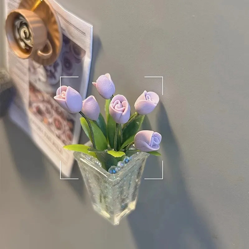 Mini Tulip Vase Fridge Magnet