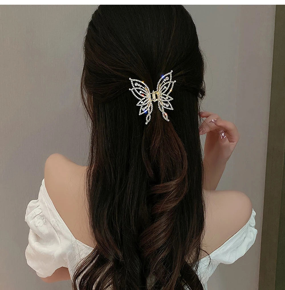 Beaded Butterfly Hair Claw