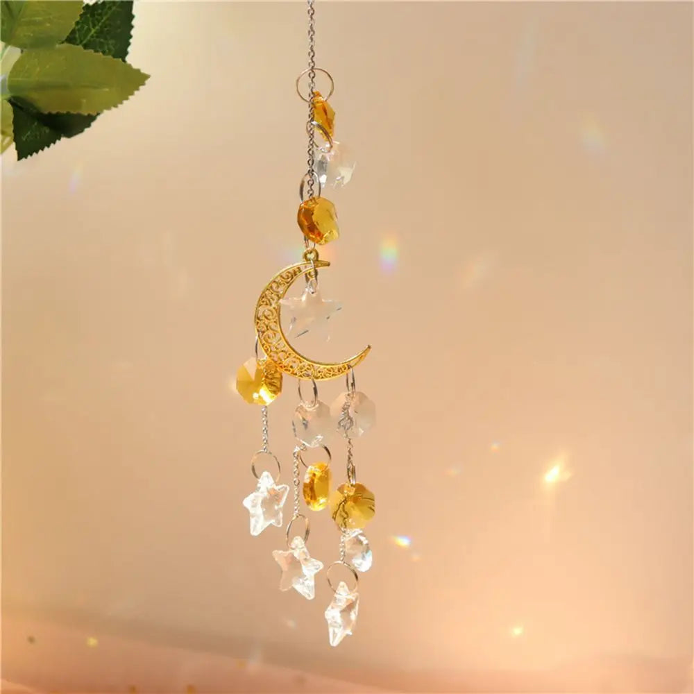 Crystal Moon and Star Suncatcher