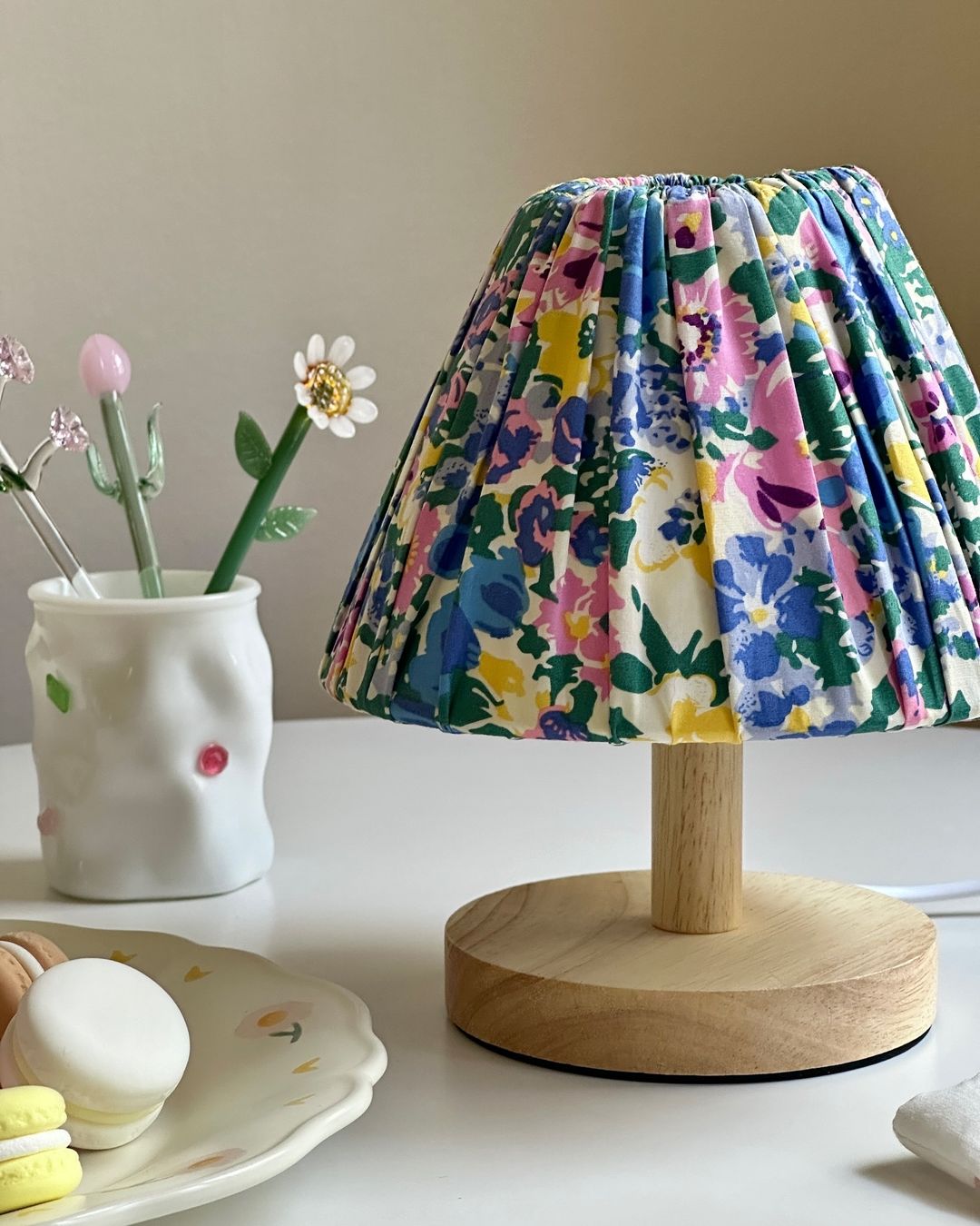 Floral  Wood Lamp