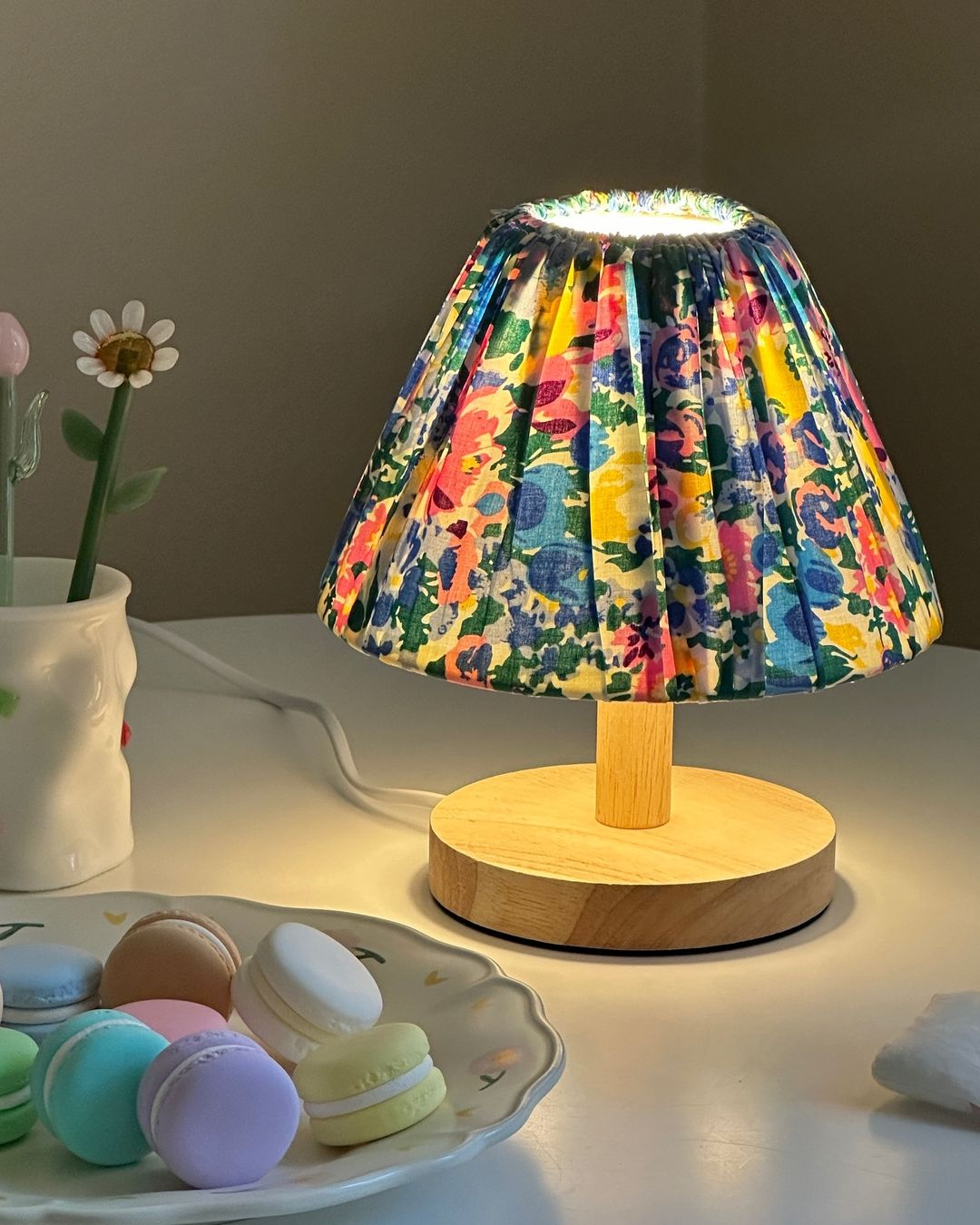 Floral  Wood Lamp